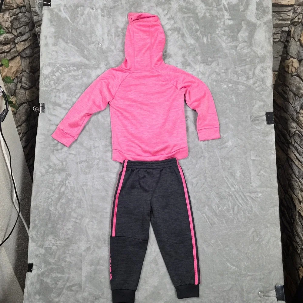 Adidas Toddler Girls 2PC Tracksuit Hoodie Jogger Set 3T Pink‎